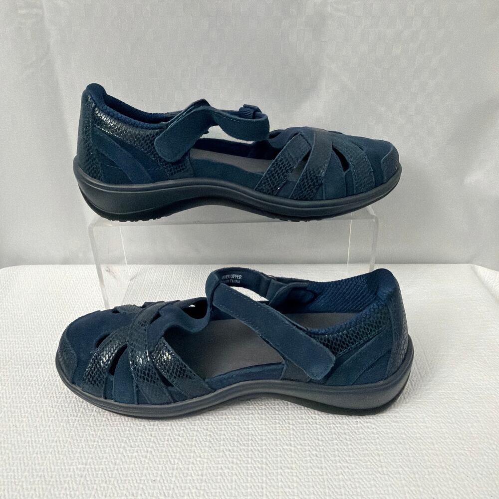 Orthofeet Shoes Women’s 5.5 X-Wide Juno Blue Mary Jane Comfort Suede - Picture 8 of 9
